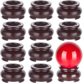 10Pcs Crystal Sphere Holder Stand Imitation Wood Crystal Display Holder Decorative Ball Stands Egg Holders for Rock Ball Base Display Pedestals Globe Home Decor