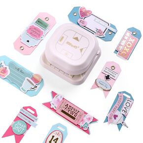 4 in 1 Tag Punch for Paper Crafts, Kaluofan 2024 New Gift Tag Marker Punch, Paper Punches for Crafting, 4 Shapes Card Making Scrapbooking Arts Corner Cutter DIY Projects