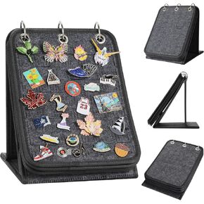 Enamel Pin Display Holder Pins Collection Storage Organizer Display Pages for Store 240+ Pins Pin Display Binder Stand with 3 Binders and 5 Pages