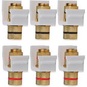 Speaker Post Snap-in Banana Keystone Jack - White, 6pcs