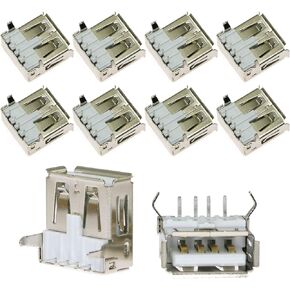 10pcs 90 Degree 4-Pin USB Type A Standard Port Female Solder Jacks Connector PCB Socket USB-A Type SMT