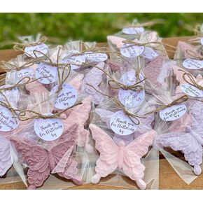 12 Butterfly Soap Favors - For Baby Shower and Bridal Shower Party Girl Birthday Decorations