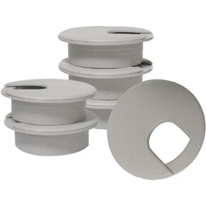 6PCS 1-3 / 8Inch / 35mm Flexible Wire Rubber Grommets, Desk Grommet, Cable Cord Grommet, for Desk and Other Furnitures Wire Hole Cover Cable Management Wire Cable Organizer, Grey