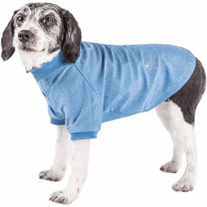 Pet Life ® Active 'Fur-Flexed' Fitness and Yoga Pet T-Shirt Dog Polo - Breathable Dog Shirt Featuring 4-Way Relax-Stretch, Reflection and Quick Dry Technology - Performance Dog Clothes