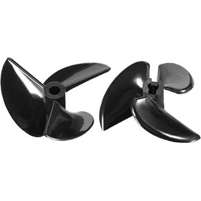 uxcell RC Boat CW Propeller 4.8mm Shaft 3 Vanes 52mm 1.6 P/D Fan Shape Pastic Black Rotating Propeller Props for RC Boat, 3pc