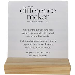 Difference Maker Sign,Thank You Gift for Women Teacher Mentor Coach Boss Manager Mom,Inspirational Desk Decor,Difference Maker Decorative Desk Sign for Home Office