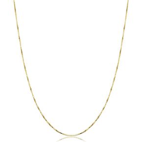 Kooljewelry 10k Yellow Gold or White Gold 0.7 mm THIN Box Chain Necklace for Women (16, 18, 20, 22, 24 or 30 inch)