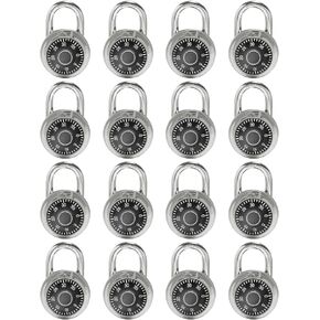 Lock Standard Dial Combination Lock, 2 in. Wide, with Different Combinations, Black Turnplate, Pack of 16; Lock for School, Employee, Gym & Sports Locker, Case, Toolbox, Fence and so on in Kuwait