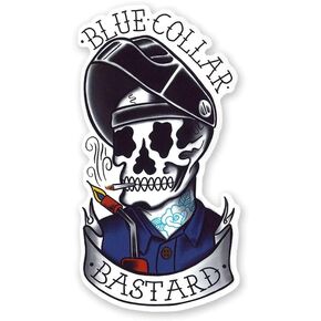 Blue Collar Sticker Decal, Blue Collar Working Class 5 inches | Water Proof | for car Bumper, Notebook, tumblers