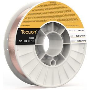 TOOLIOM ER70S-6 .030"(0.8 mm) Mild Steel Mig Solid Welding Wire on 10-Pound Spool for TL-200M TL-250M Pro
