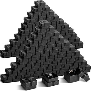 200 Pcs Jewelry Ring Gift Box Black Earring Gift Box for Wedding Ceremony Engagement Small Gift Boxes with Lid Cardboard 1.57 x 1.57 x 1.18 Inch Gift Box with Foam Velvet Insert for Girls