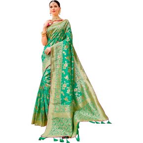 Women's Woven Silk Saree With Blouse Piece