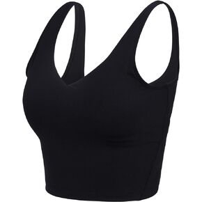 BaHoki Essentials Padded Sports Bra - U Back Style Sports Bras for Women - Running, Fitness Workout, Yoga, Gym Longline Tops