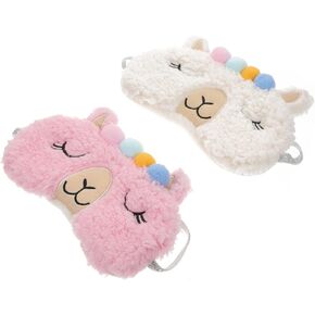 GLEAVI 2Pcs Blindfold Travel SleepMasks Kids Sleeping Cotton Eye Cover Sleeping for Night Cartoon Eye Kids Eye mask for Sleeping Comfort Eye Mask Comfortable Men and Women Sherpa Eye Cup