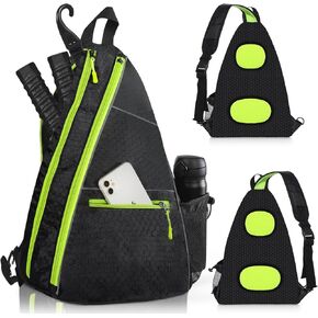 Achiou Pickleball Bag 2024 Upgraded Unisex Adjustable Sling Backpack with Fence Hook Enhanced Capacity,Multiple Compartments,Secure Pocket & Water Bottle Holder in Saudi Arabia