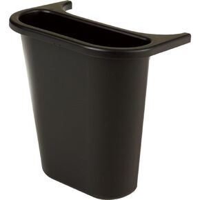 Rubbermaid Commercial Products Plastic Resin Deskside Wastebasket/Recycling Side Saddle Basket, For Use Under Desk, Black (FG295073BLA)