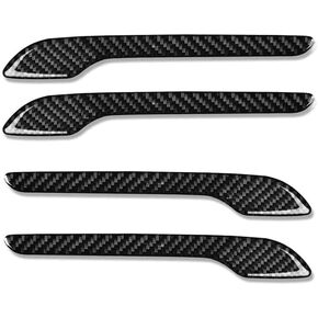 Door Handle Sills Protection Kit 4K Carbon Fiber Cover Compatible with Tesla Model 3 & Y (4 Pieces Set)
