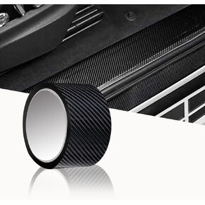 Car Sticker Door Entry Guards Scratch Cover Protector 5D Carbon Fiber Rubber Car Door Edge Guards Door Sill Wrap Film Universal Side Skirt Patch Bumper Guard Scratch Protection Strip (2 Inches*33FT)