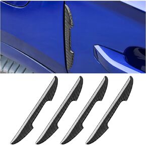 Car Door Handle Protector Sticker, 4 Pcs Rear View Mirror Carbon Fiber Anti-Scratch Strip Decals, Non-Marking Auto Door Handle Edge Guards, Car Accessories for Sedan, Truck, SUV(Black)