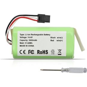 MULS 3600mAh Vacuum Replacement Battery for Qihoo 360 S5 S7 S7 Pro T90 X9 Robot Vacuum with Tools Battery