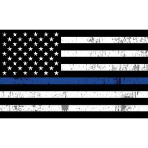 Rogue River Tactical Thin Blue Line Blue Lives Matter Flag Sticker 5x3â€ Vinyl Decal Support of Police and Law Enforcement Officers Flag