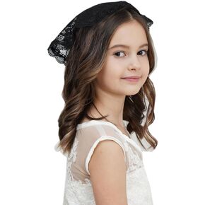 Lace Chapel Cap Little Girls Chapel Cap Lace Head Covering for Girls First Communion Veil Ivory F16