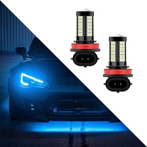 2 PCS H8 H11 LED Fog Lights Bulbs, 6500K 12V Plug and Play Anti-Fog Lights, Super Bright 1500 Lumen 5730 33-SMD Chip Power LED Bulbs, Universal Car Accessories for Most (Red)