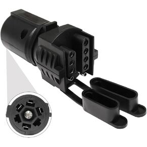 Trailer Plug Adapter 7 Pin Round to 4 Pin 5 Pin Flat Blade Trailer Adapter Connector 2-in-1 for Trailer, RV, car, Boat