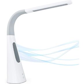 AirLight Ultrabright LED Desk Lamp with Bladeless Three Speeds Fan Panel,White
