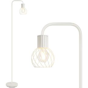 Floor Lamp, Industrial Floor Lamp for Living Room, Modern Standing Lamp with 6W LED Bulb, Foot Switch, Minimalist Pole Lamp Vintage Farmhouse Stand Up Lamps for Bedroom, Office, Book Nook,Black