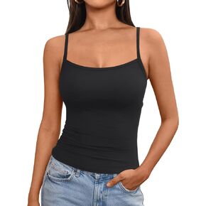 Trendy Queen Womens Summer Camisole Sleeveless Square Neck Tank Tops Basic Shirt