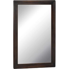 Wood Framed Mirror for Bathroom,Rectangle Rustic 20 x 30 inch Vanity Mirror for Wall,Wooden Wall-Mounted Hanging Mirror with Black Brown Frame for Entryway,Bedroom or Living Room(Dark Walnut)