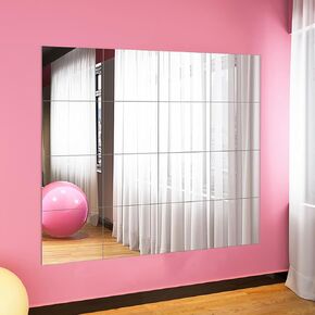 Gym Mirrors 3PCS 18" x 12" Mirrors Tiles Wall Mounted Mirror Bendable Acrylic Frameless Full Length Mirror Tiles for Bedroom Door & Bathroom