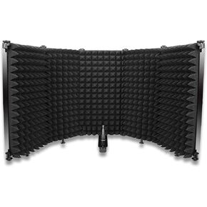 Studio Recording Mic Isolation Shield, Portable Foldable Microphone Reflection Filter with Microphone Shield Acoustic Foam by SUNMON