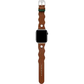 Ted Baker Tan Wavy Leather Strap Green Keeper for Apple Watch® (Model: BKS38F109B0)