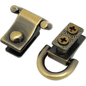 6pcs Screw Rivets D Ring Stud,Screw Buttons for DIY Leather Backpack Handbag Hardware(Black)