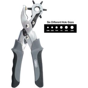 General Tools Revolving Punch Pliers 73 - 6 Multi-Hole Sizes For Leather, Rubber, & Plastic - Hobbies & Crafts