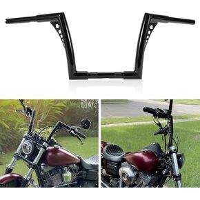 Ape Hangers Motorcycle Handlebar Rise- Ohhmoto 1-1/4" Diameter Sportster Handlebar Bar for XL 1200 883 Dyna Softail Touring Road Glide Road King Models(10" Black)