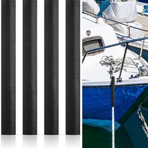 8 Pcs Dock Line Chafe Guard 16 Inches Length Chafe Secure Guard Chafe Guards for Dock Lines Removable Chafing Guard for Eliminating Line Squeaking, Black