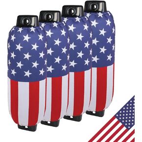 Boat Fender Covers | USA Flag Design | Several Size Options Available | 1, 2 & 4-Pack | 3mm Neoprene (2 Pack, 8" x 22")