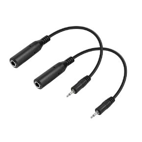 PNGKNYOCN 2.5mm to 6.35mm Audio Adapter,2 Pack Headphones Cable Replacement 2.5mm TS Male to 6.35mm (1/4 inch) TS Female Short Cord（20CM）