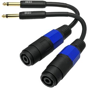 CESS-010 Speak-on Jack to 1/4 TS Plug Adapter Cable, 2 Pack