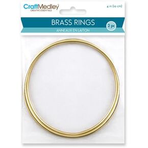 Craft Medley 2 Piece Round Brass Rings, 4"
