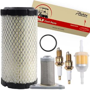 Roykaw EZGO TXT/RXV/ST350/Workhorse Tune Up Kit with Air Filter Oil Filter Spark Plug Fuel Filter for Gas Golf Cart Models (EZGO TXT W/MCI Motor, RXV W/Robbins Motor)
