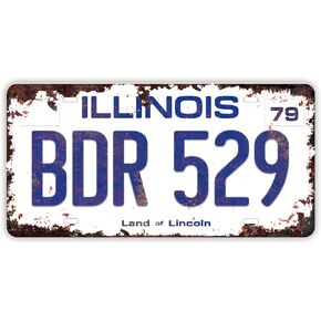 Blues Brothers Prop Replica Metal Stamped License Plate, Vintage Distressed Style, 12x6 Inch