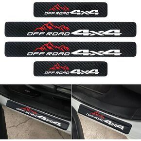 4PCS Carbon Fiber Style Door Sill Protector Anti-Dirty Compatible with Toyota 4Runner Accessories