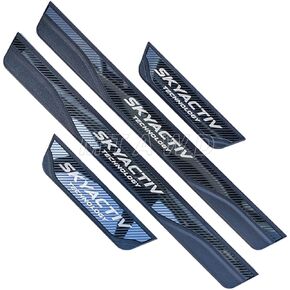 Stainless Door Sill Protector Kick Plate Entry Guard Kit for Mazda CX-50 2023 Interior Accessory (Black CX 50)