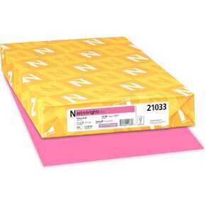 Neenah Astrobrights Color Paper, 11" x 17", 24 lb/89 GSM, Pulsar Pink, 500 Sheets (21033)