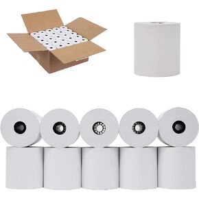 (100 Rolls) 3" x 165' 1-Ply Bond Receipt Paper POS Cash Register Paper | TMU200 SRP275 Star sp 700 Kitchen Printer Paper Rolls from Nayelish
