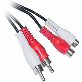 C&E Cable (50 Feet) 2 RCA Male to Female Audio Extension Cable (Red/White Connectors), (CNE703615)